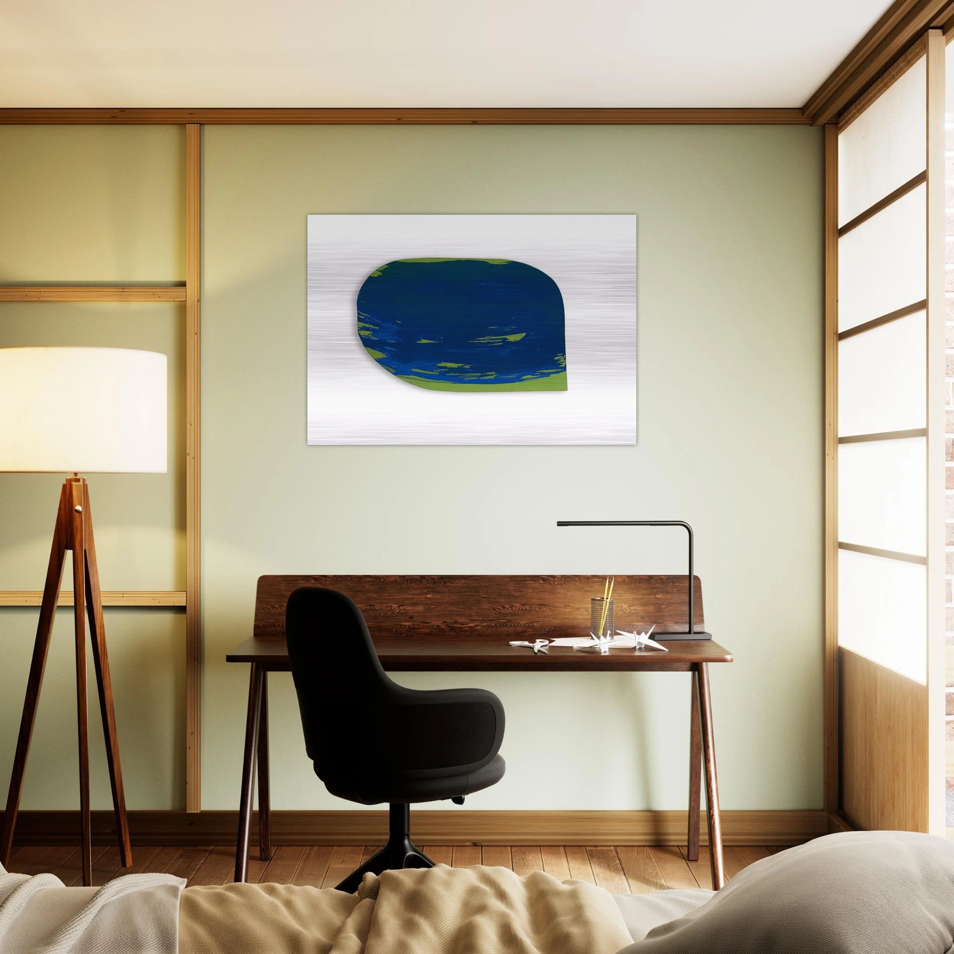 Blau auf Grün - 1965 - Blinky Palermo Brushed Aluminum Print - 70x100 cm / 28x40 inches | Blinky Palermo Aluminum Print | Blinky Palermo Prints