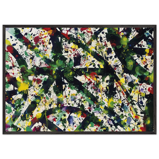 Green Buddha - Sam Francis 70x100 cm / 28x40 inches Framed Art Print – Black Wooden Frame
