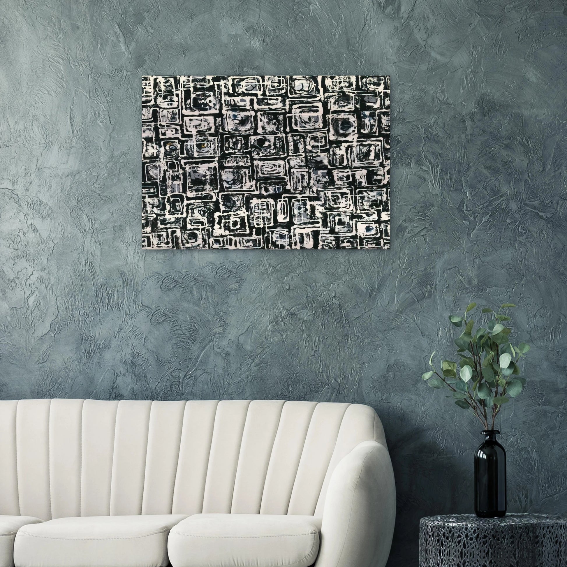 White Squares - Lee Krasner Brushed Aluminum Print - 70x100 cm / 28x40 inches | Lee Krasner Aluminum Print | Lee Krasner Prints