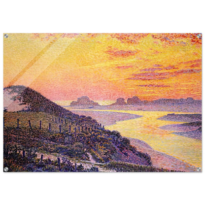 SUNSET AT AMBLETSUSE 1899 - Theo van Rysselberghe Acrylic Print - 70x100 cm / 28x40″ inches