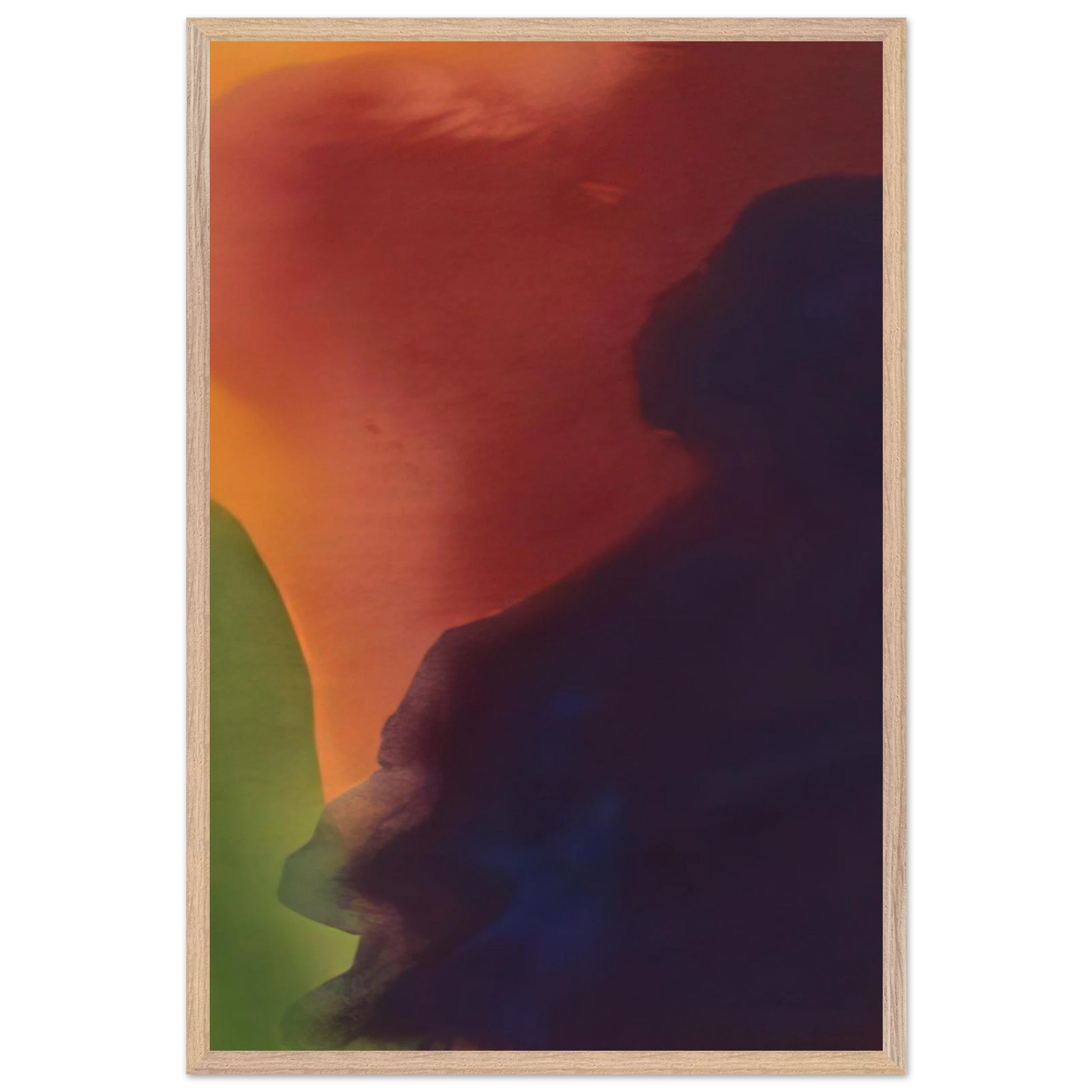 Helen Frankenthaler - Blue Atmosphere III - 1963 Wall art - 50x70 cm / 20x28 inches - Premium Wooden Framed Poster With Fine Art Paper-canvas - White frame