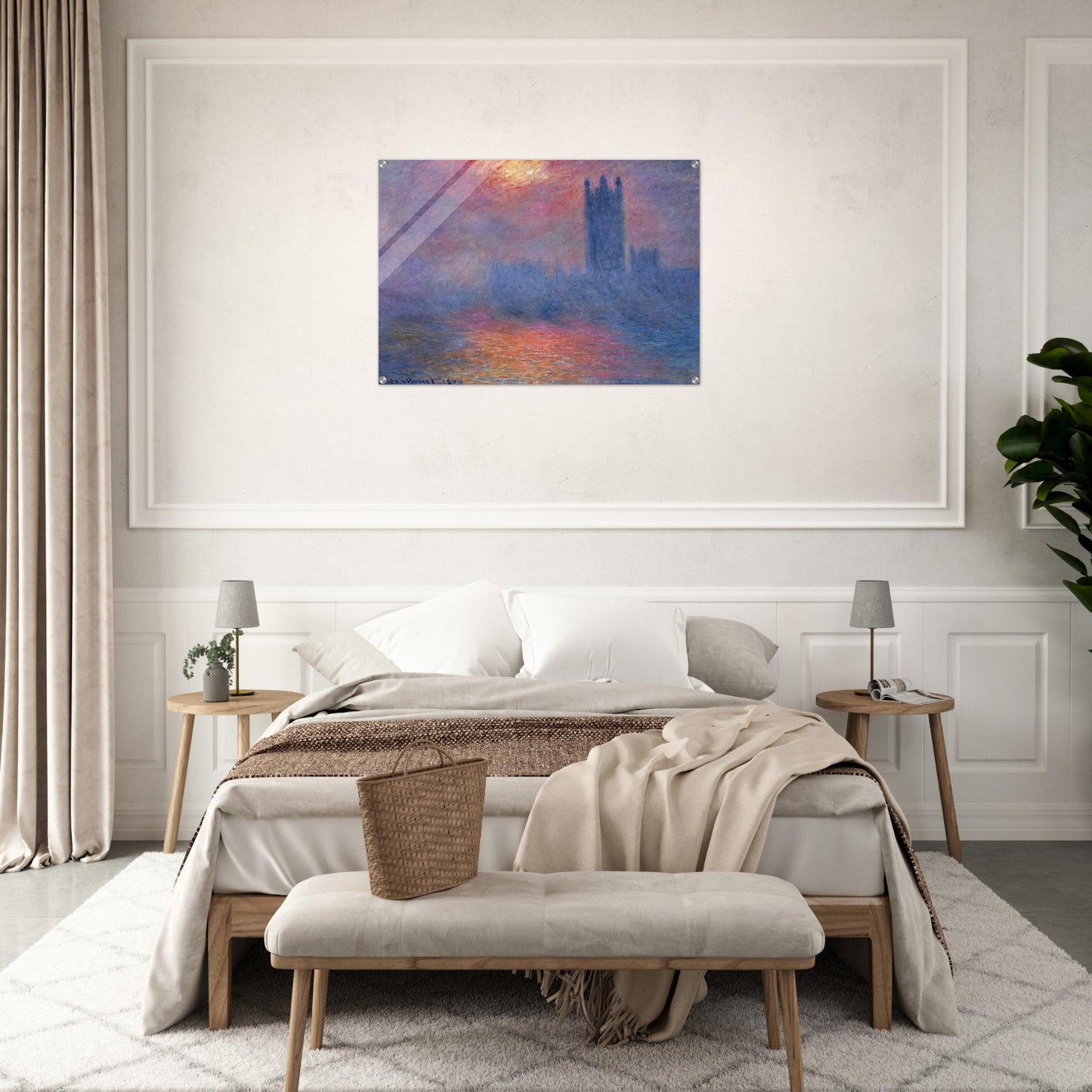 Houses of Parliament, London, Sun Breaking Through - claude monet Acrylic Print - 70x100 cm / 28x40″ inches