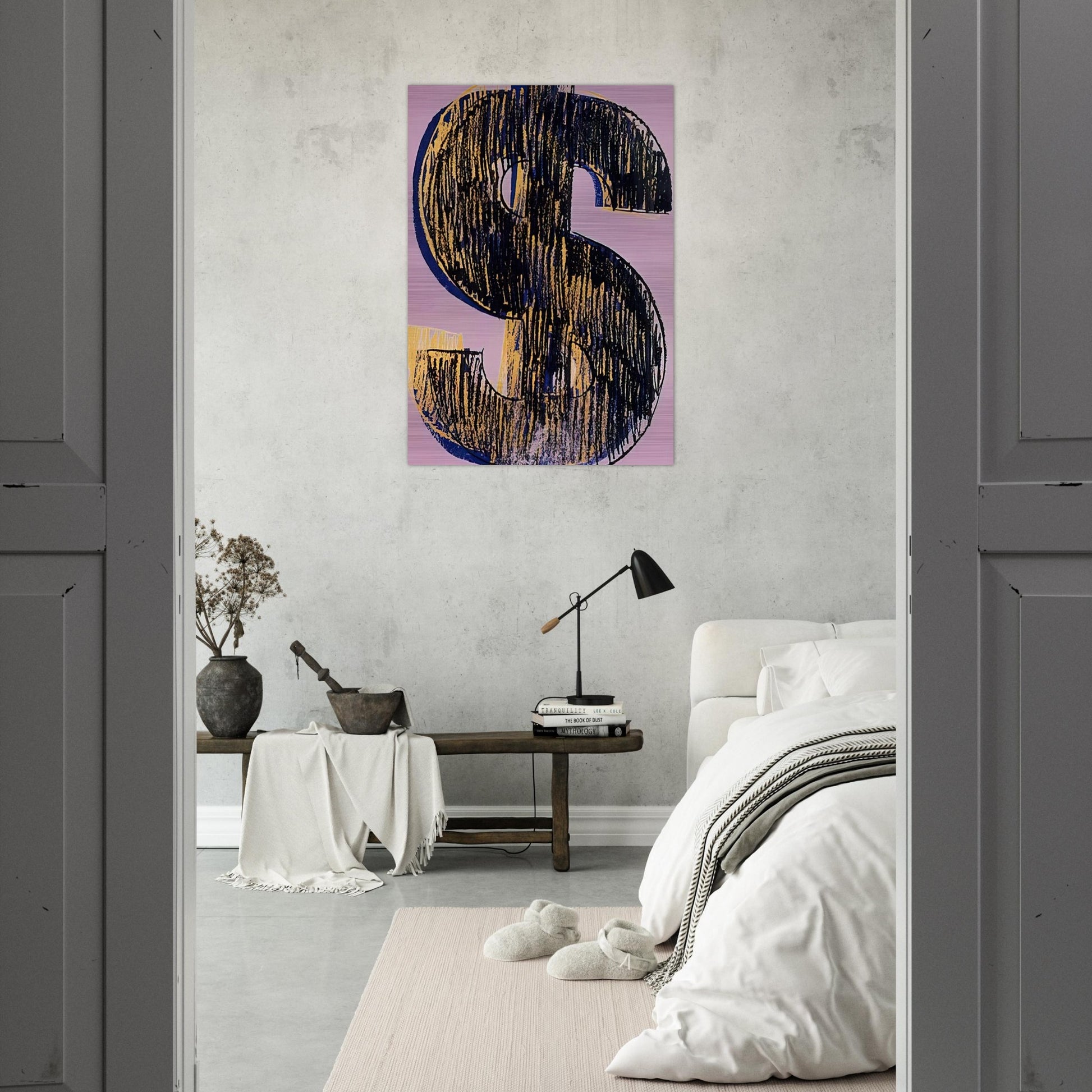 Dollar Sign - Andy Warhol Brushed Aluminum Print - 70x100 cm / 28x40 inches | Andy Warhol Aluminum Print | Andy Warhol Prints