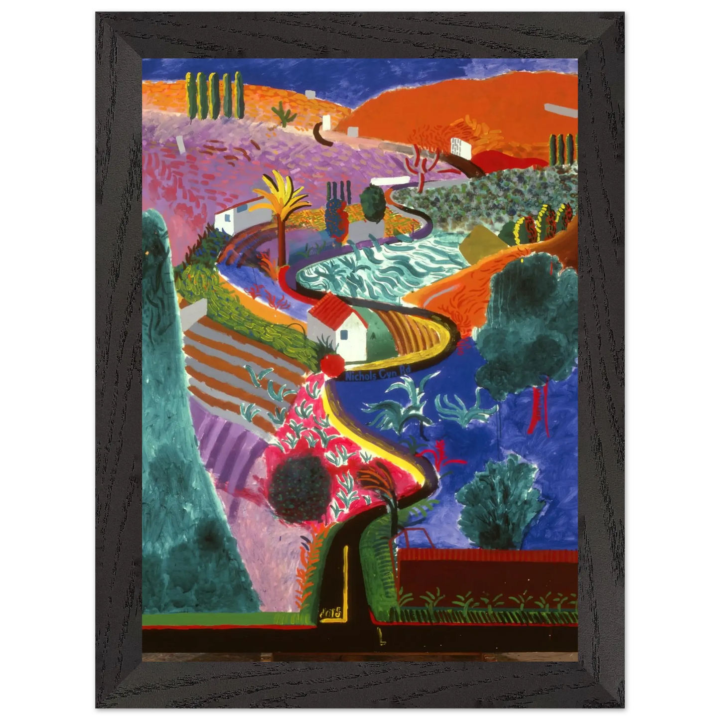 David Hockney - David Hockney Wall art - 50x70 cm / 20x28 inches - Premium Wooden Framed Poster With Fine Art Paper - Black frame