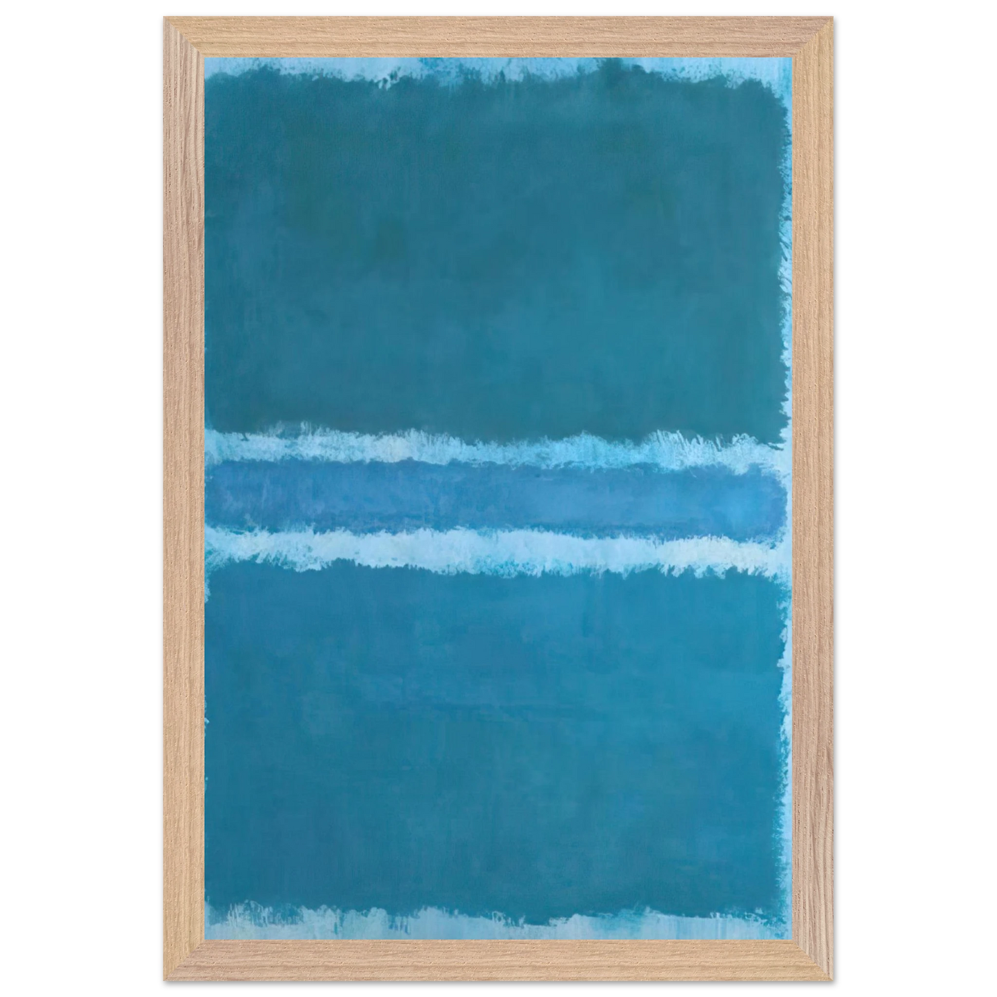 Mark Rothko - Untitled Blue Divided by Blue - 1966 Wall Art - 30x40 cm / 12x16 inches - Premium Wooden Framed Poster With Fine Art Paper - Wood frame