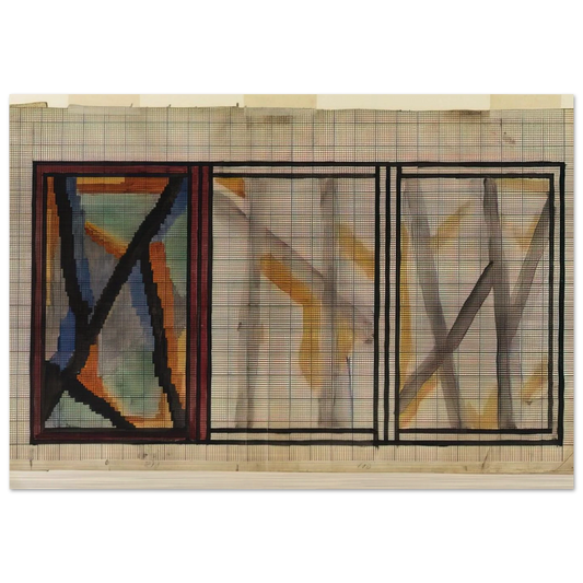 PRELIMINARY DESIGN FOR LADY HAMILTON RUG 1914 - Vanessa Bell Brushed Aluminum Print - 70x100 cm / 28x40 inches | Vanessa Bell Aluminum Print | Vanessa Bell Prints
