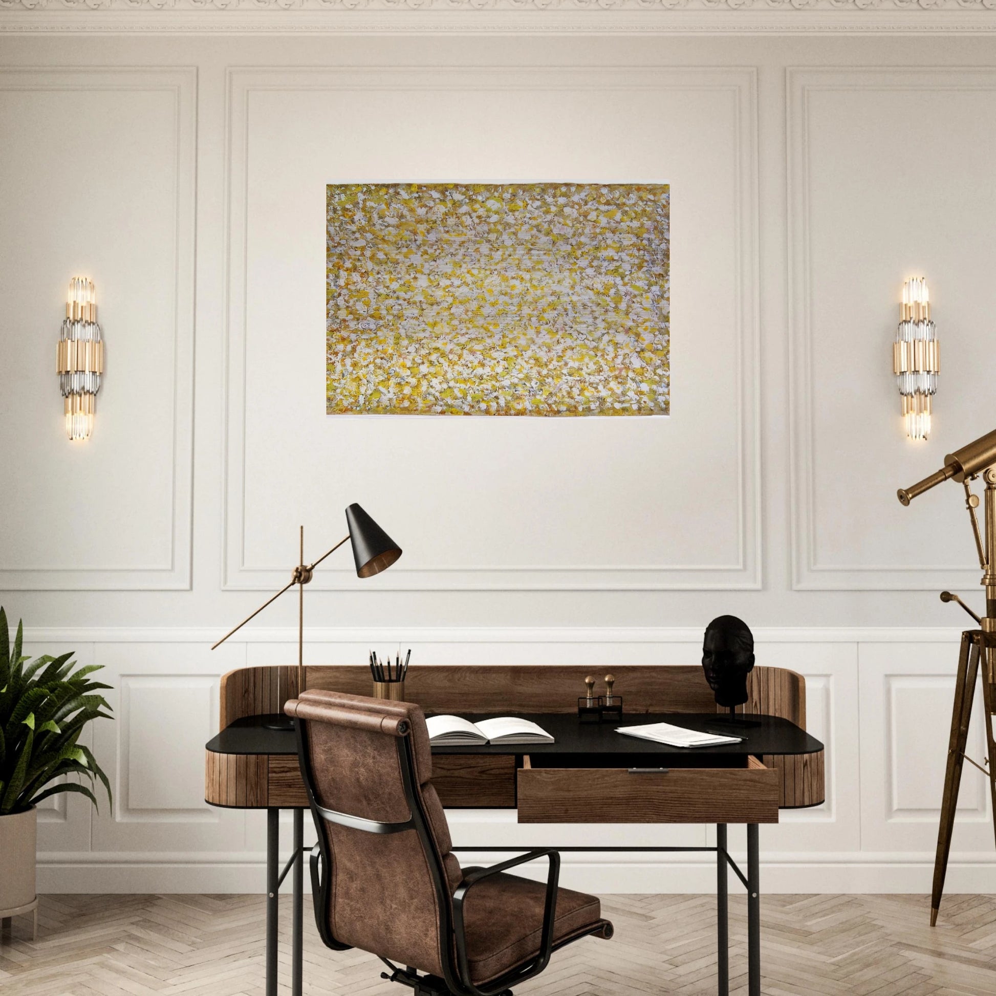 Serpentine Saffron - Richard Pousette-Dart Brushed Aluminum Print - 70x100 cm / 28x40 inches | Richard Pousette-Dart Aluminum Print | Richard Pousette-Dart Prints