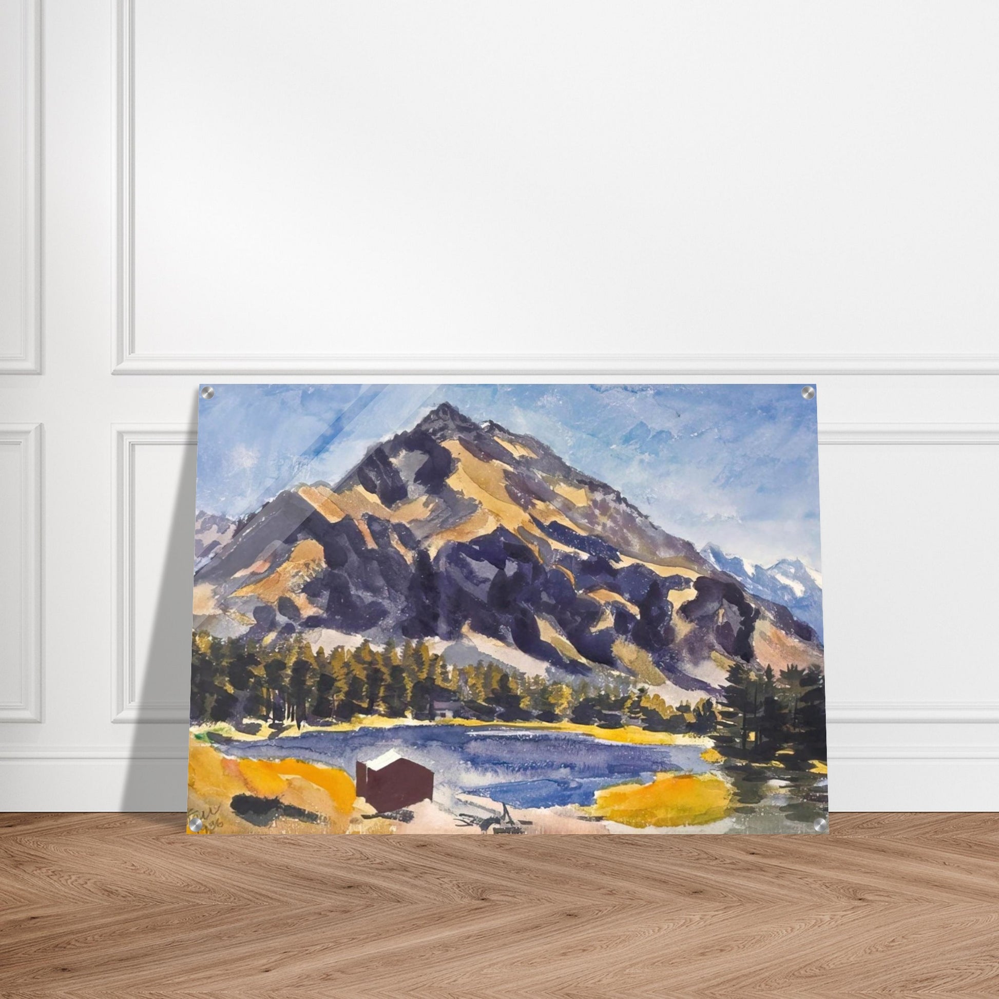 Bergsee A Mountain Lake - 1936 - Johannes Itten Acrylic Print - 70x100 cm / 28x40″ inches | Johannes Itten Wall Art | Johannes Itten Prints
