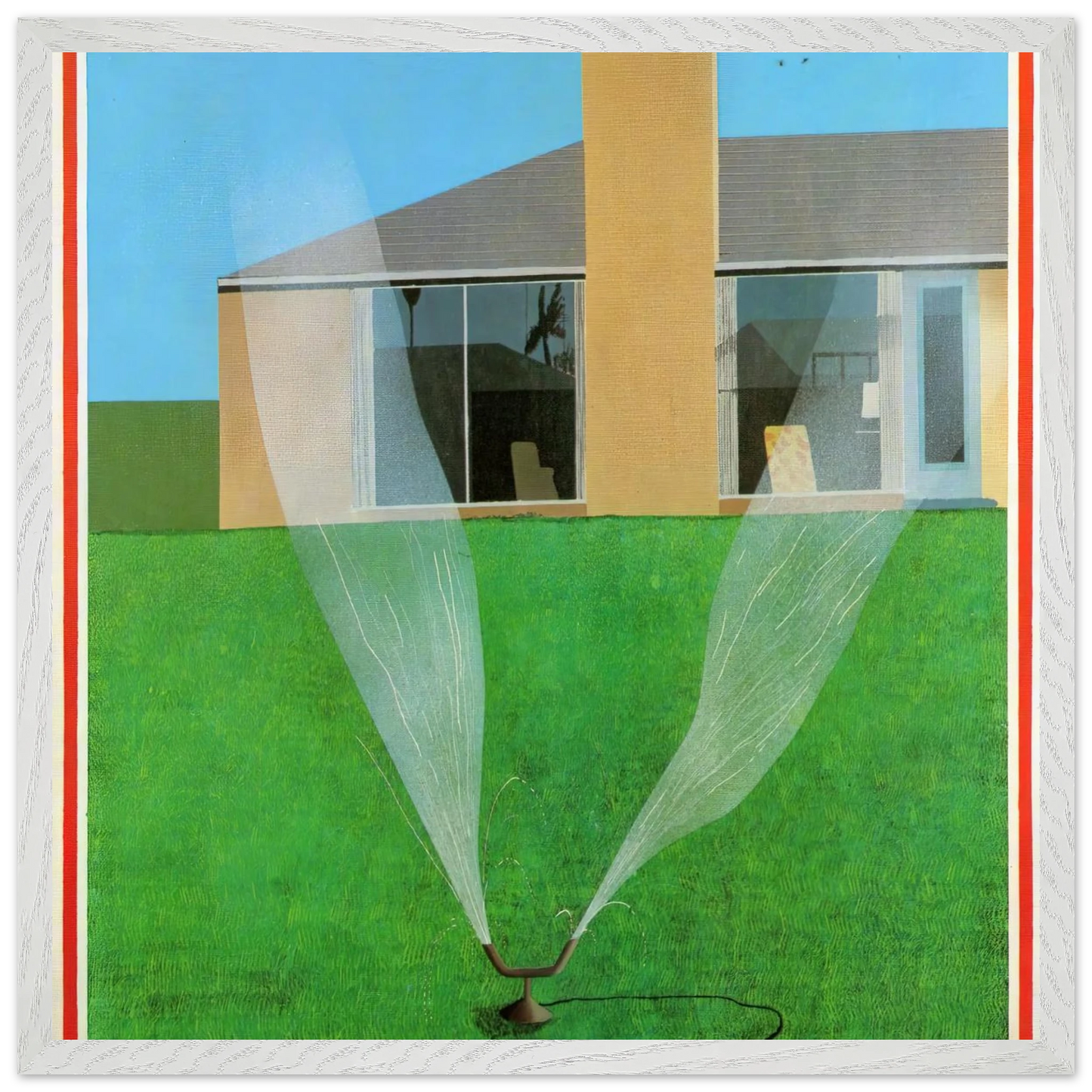 David Hockney - David Hockney Wall art - A2 (42 x 59.4  cm) - Premium Wooden Framed Poster With Fine Art Paper-canvas - White frame