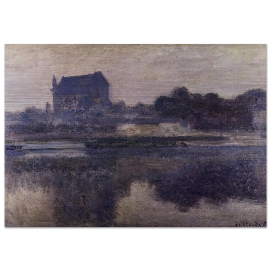 Vernon Church in Fog - claude monet Brushed Aluminum Print - 70x100 cm / 28x40 inches | claude monet Aluminum Print | claude monet Prints