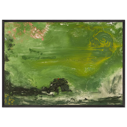 Overture 1992- - Helen Frankenthaler 70x100 cm / 28x40 inches Framed Art Print – Black Wooden Frame