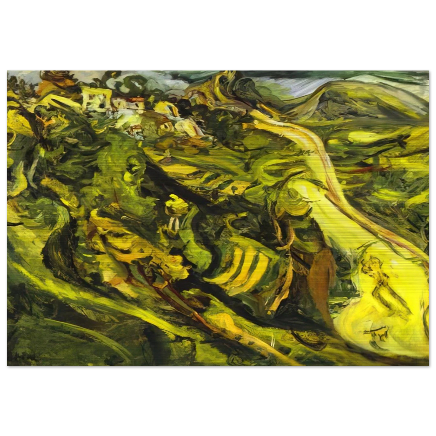 ROAD AT CAGNES - Chaim Soutine Brushed Aluminum Print - 70x100 cm / 28x40 inches | Chaim Soutine Aluminum Print | Chaim Soutine Prints