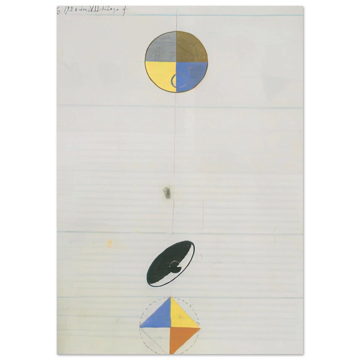 Hilma af Klint - SERIES NO VII NO 3F 1920 Wall art - A3 (29.7 x 42  cm) - Premium Wooden Framed Poster With Fine Art Paper - White frame