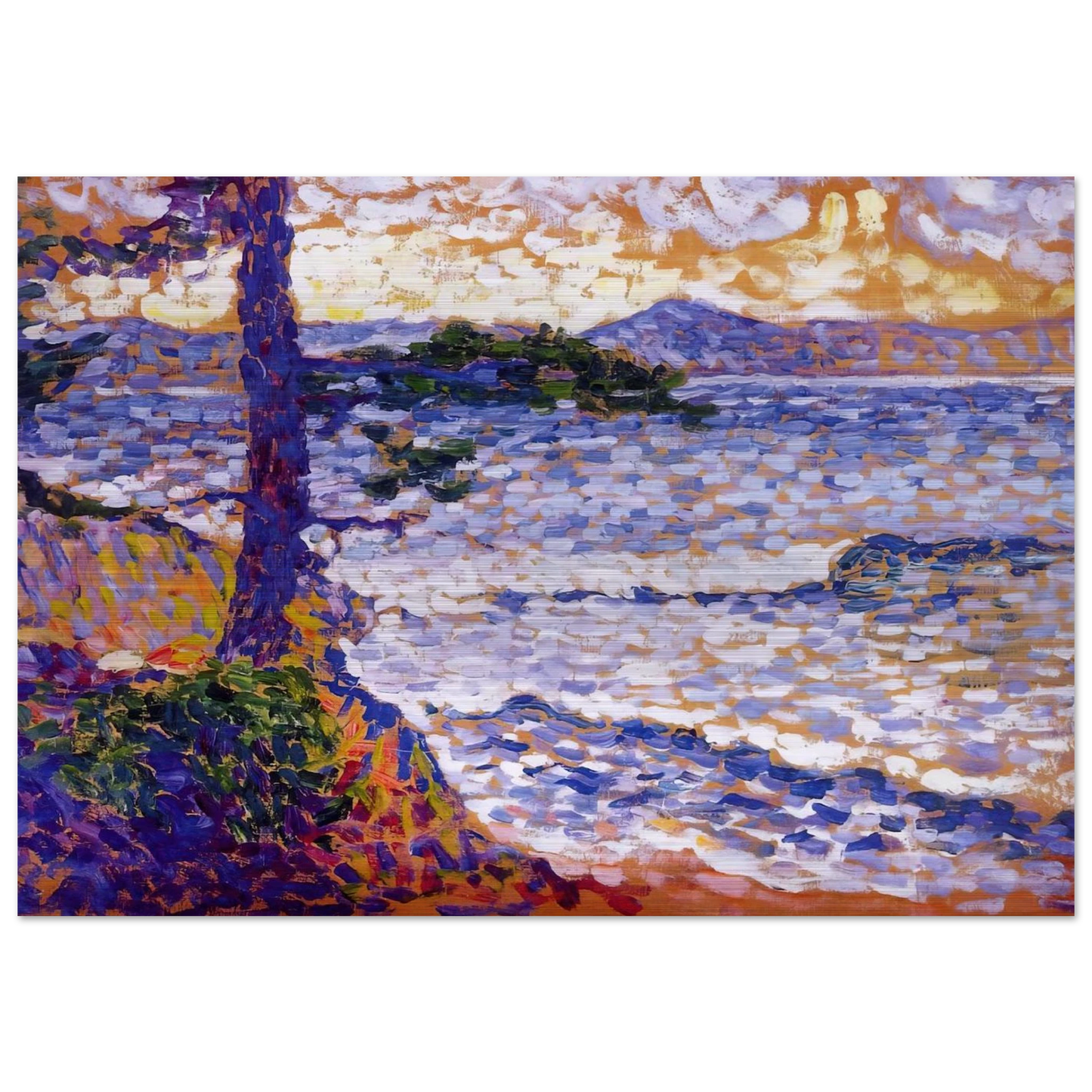 The Mediterranean Coast - Henri-Edmond Cross Brushed Aluminum Print - 70x100 cm / 28x40 inches | Henri-Edmond Cross Aluminum Print | Henri-Edmond Cross Prints