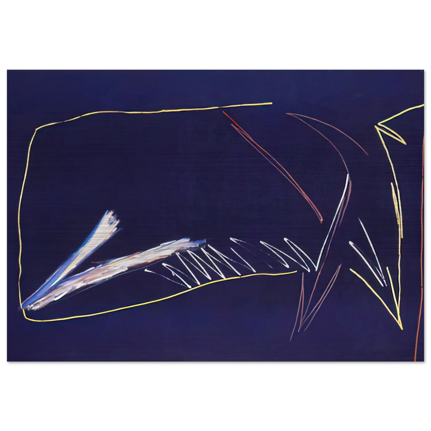 The Blue Whale - 1973 - Ronnie Landfield Brushed Aluminum Print - 70x100 cm / 28x40 inches | Ronnie Landfield Aluminum Print | Ronnie Landfield Prints