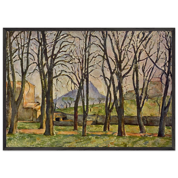 Chestnut Trees at the Jas de Bouffan - Paul Cezanne 70x100 cm / 28x40 inches Framed Art Print – Black Wooden Frame