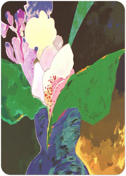Blue Vase With Flowers - 2002 By Aldemir Martins Pack of 10 Post Cards | Aldemir Martins Post Cards | A6 (10.5 x 14.8 cm) - 4.1 x 5.8 inches