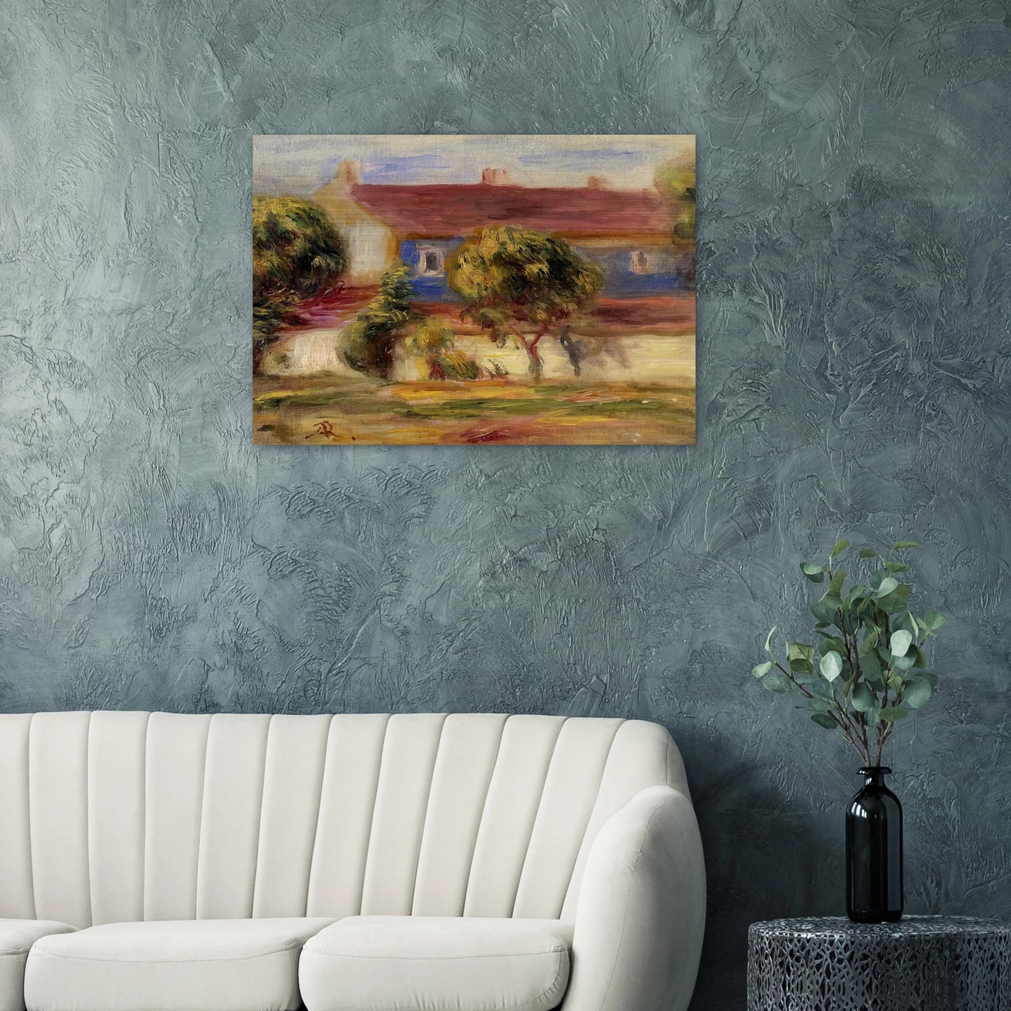 The Artist s House - Pierre-Auguste Renoir Brushed Aluminum Print - 70x100 cm / 28x40 inches | Pierre-Auguste Renoir Aluminum Print | Pierre-Auguste Renoir Prints