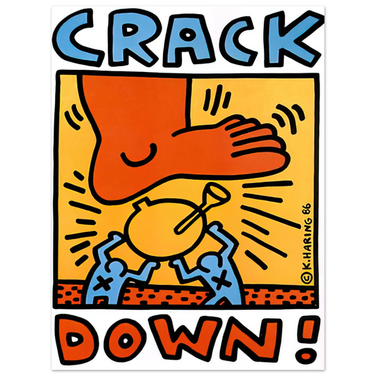 Keith Haring - CRACK DOWN 1986  75x100 cm / 30x40inches Fine Art Poster