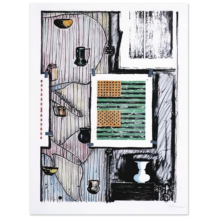 Jasper Johns - VENTRILOQUIST ULAE 235  75x100 cm / 30x40inches Fine Art Poster