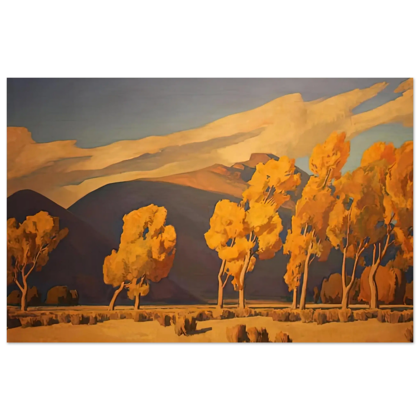 Maynard Dixon - NOVEMBER IN NEVADA 1935 Wall art - 28x43  cm / XL (11x17 Inches) - Fine Art Poster - -