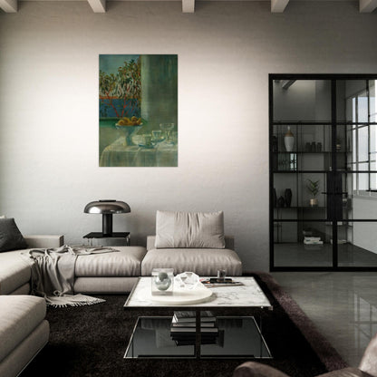 STILL LIFE BY A WINDOW - Salvador Dali Brushed Aluminum Print - 70x100 cm / 28x40 inches | Salvador Dali Aluminum Print | Salvador Dali Prints