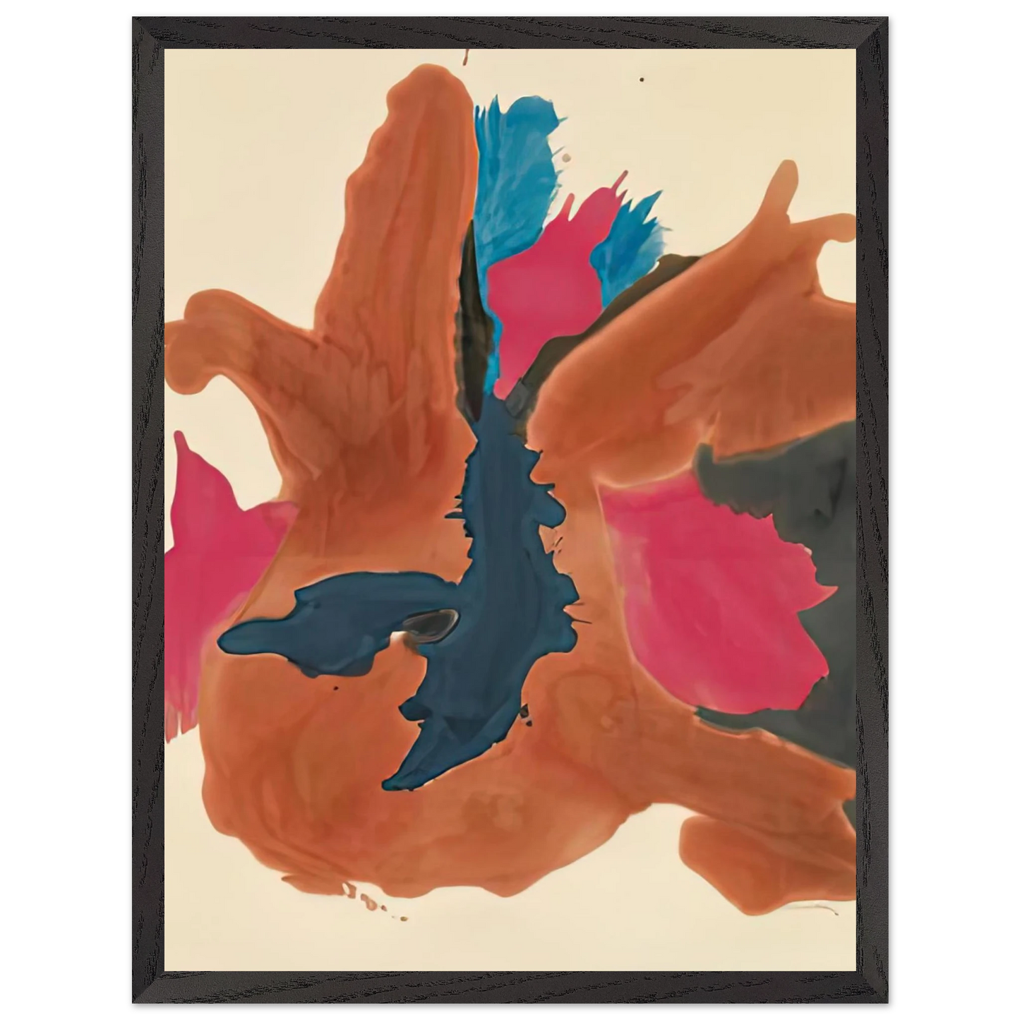 Helen Frankenthaler - Pink Lady, 1963- Wall Art - 60x80 cm / 24x32 inches - Premium Wooden Framed Poster With Fine Art Paper-canvas - Black frame