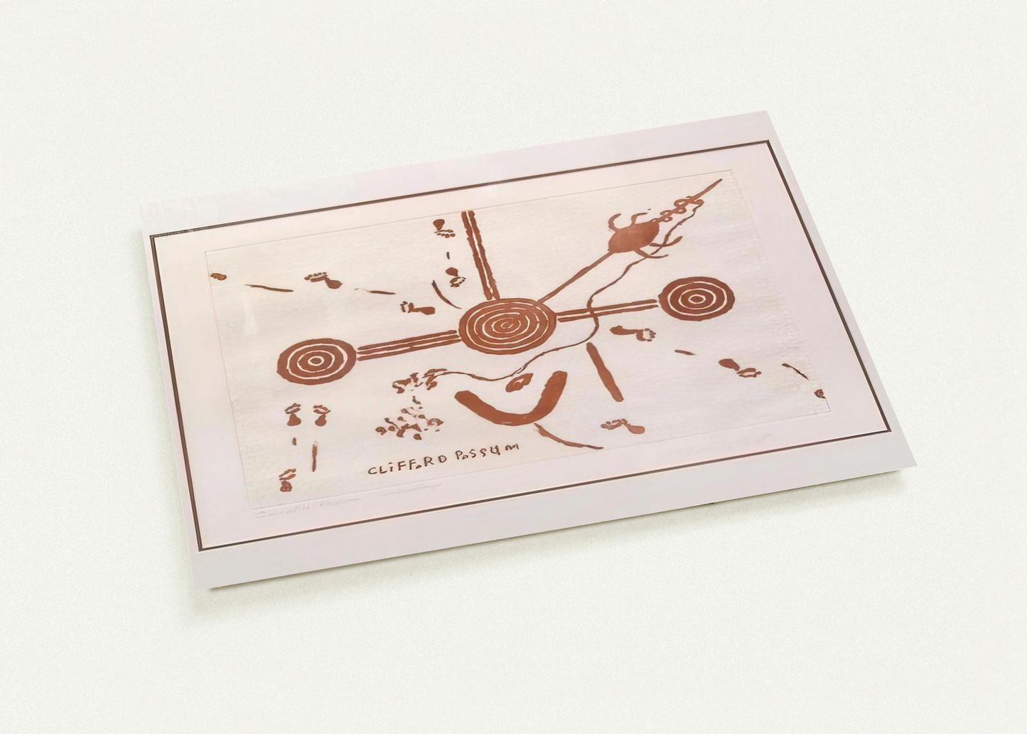 Ngarlu, Love Story - 1994 By Clifford Possum Tjapaltjarri Pack of 10 Post Cards | Clifford Possum Tjapaltjarri Post Cards | A6 (10.5 x 14.8 cm) - 4.1 x 5.8 inches