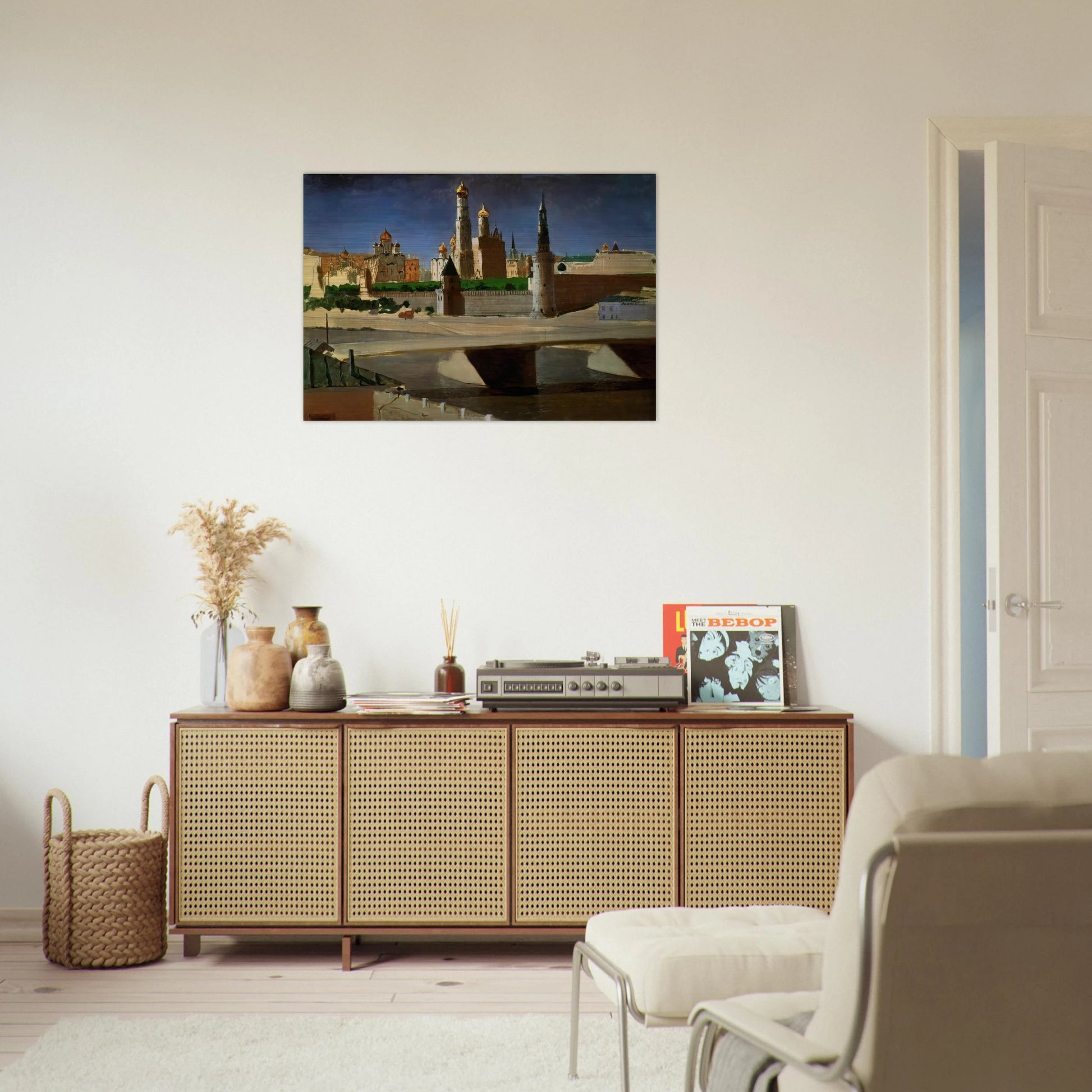 View of the Kremlin from the Zamoskvorechye District - Arkhyp Kuindzhi Brushed Aluminum Print - 70x100 cm / 28x40 inches | Arkhyp Kuindzhi Aluminum Print | Arkhyp Kuindzhi Prints