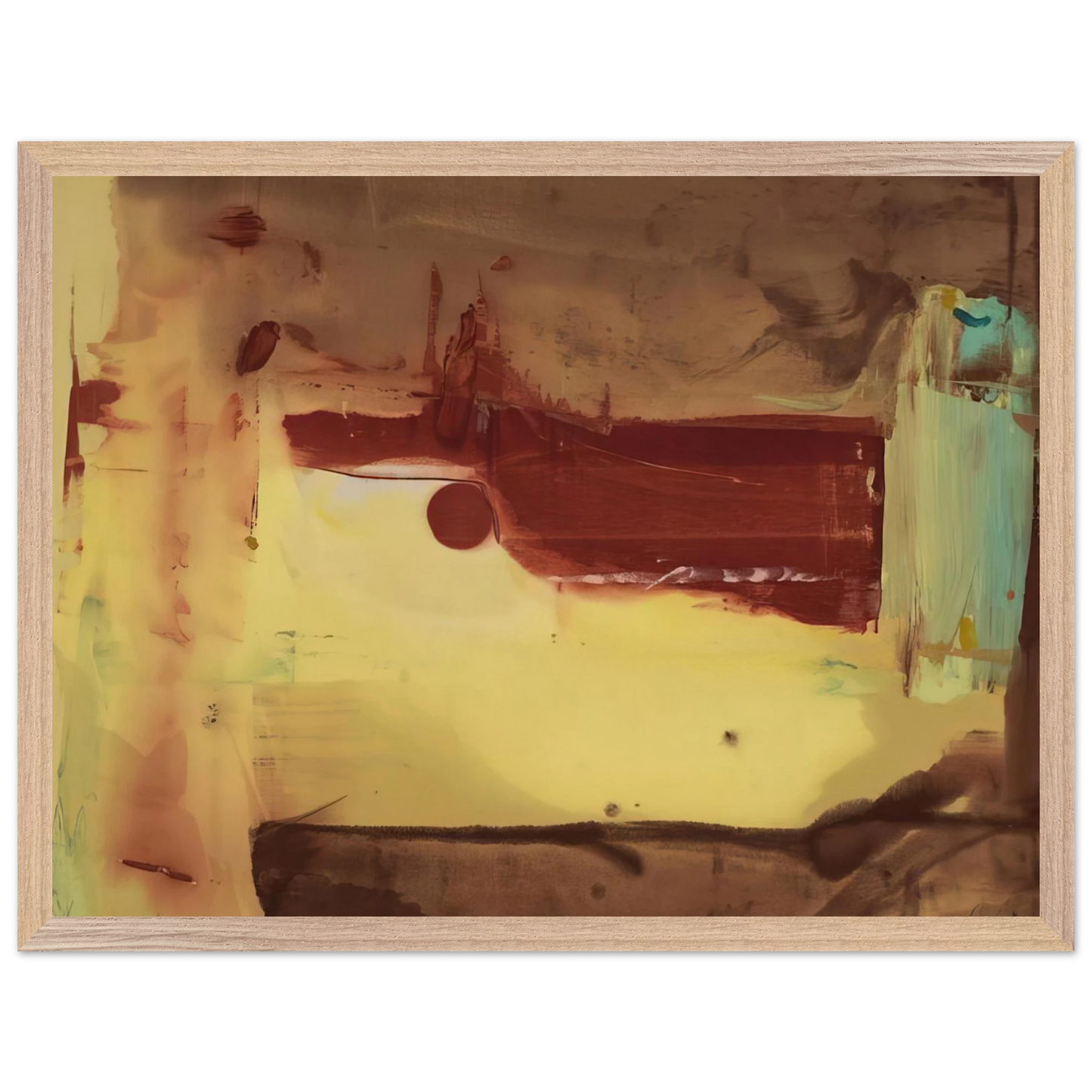 Helen Frankenthaler - Desert Pass - 1976 Wall art - 50x70 cm / 20x28 inches - Premium Wooden Framed Poster With Fine Art Paper-canvas - Wood frame