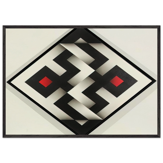 Ibawabi - 1975 - Omar Rayo 70x100 cm / 28x40 inches Framed Art Print – Black Wooden Frame