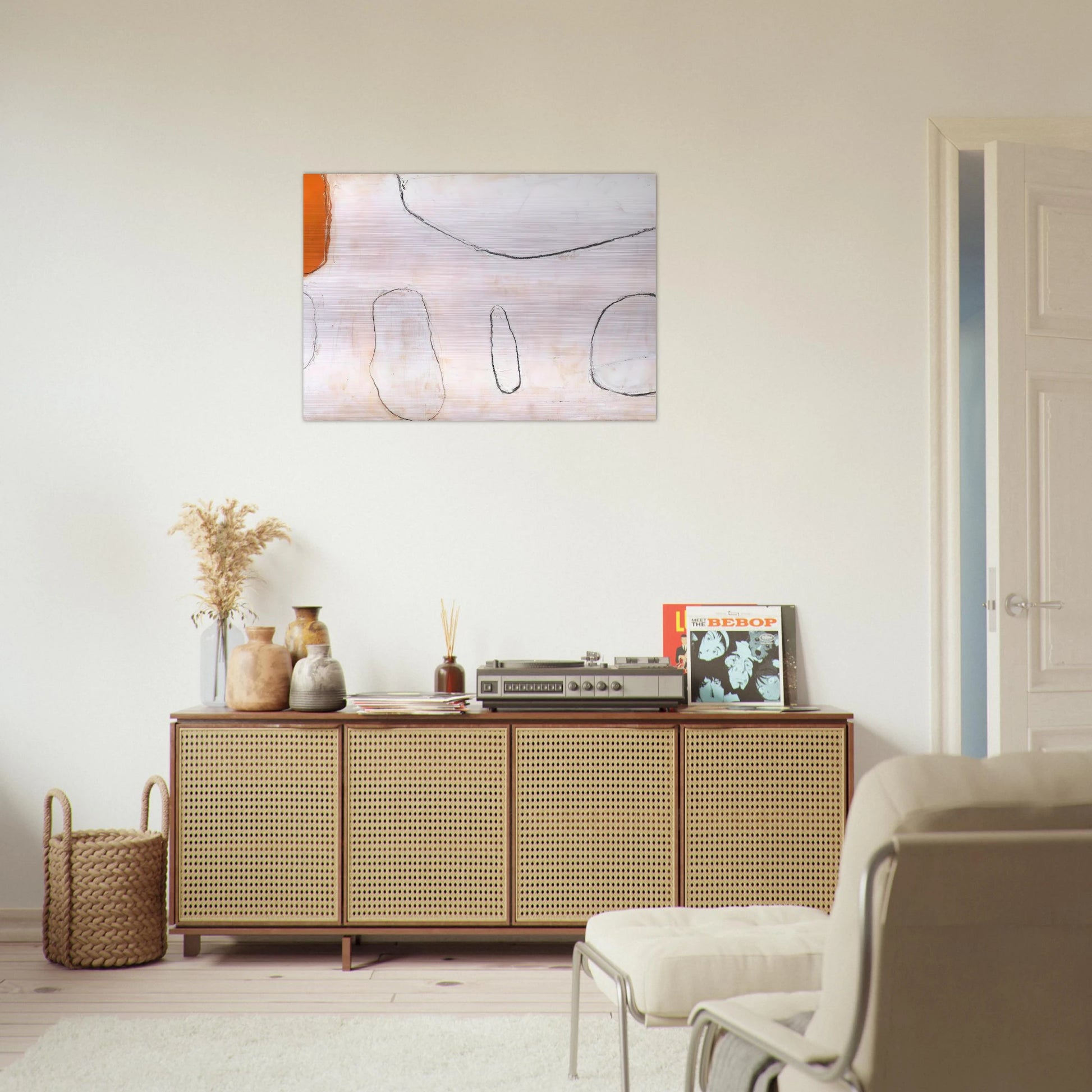 Orange and White - 1962 - William Scott Brushed Aluminum Print - 70x100 cm / 28x40 inches | William Scott Aluminum Print | William Scott Prints