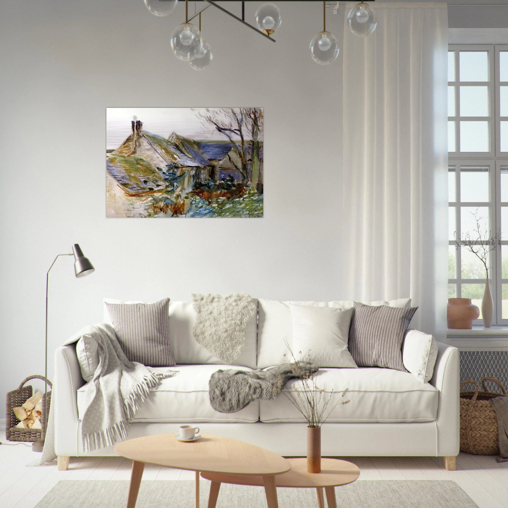 Cottage at Fairford, Gloucestershire - John Singer Sargent Brushed Aluminum Print - 70x100 cm / 28x40 inches | John Singer Sargent Aluminum Print | John Singer Sargent Prints