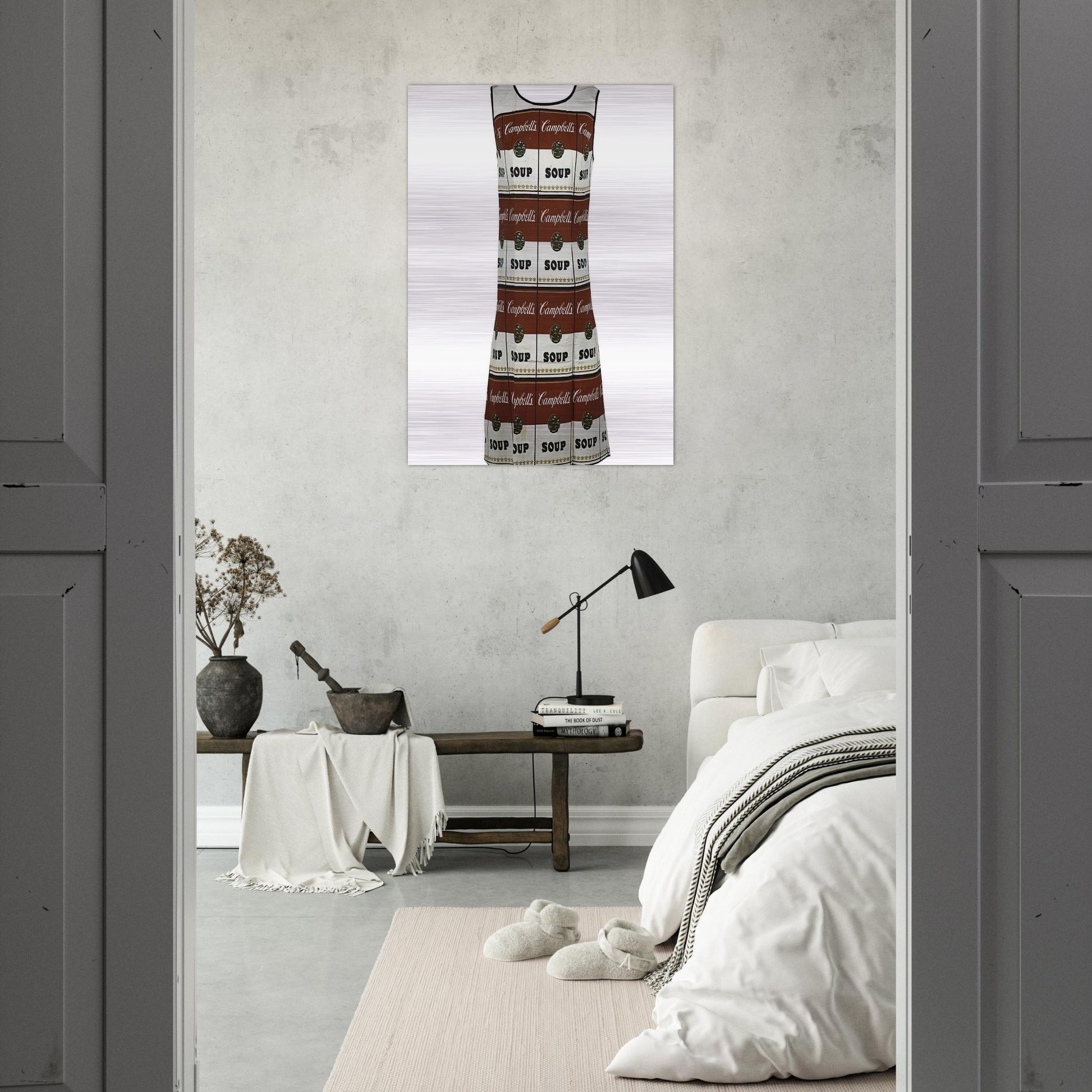 The Souper Dress - Andy Warhol Brushed Aluminum Print - 70x100 cm / 28x40 inches | Andy Warhol Aluminum Print | Andy Warhol Prints