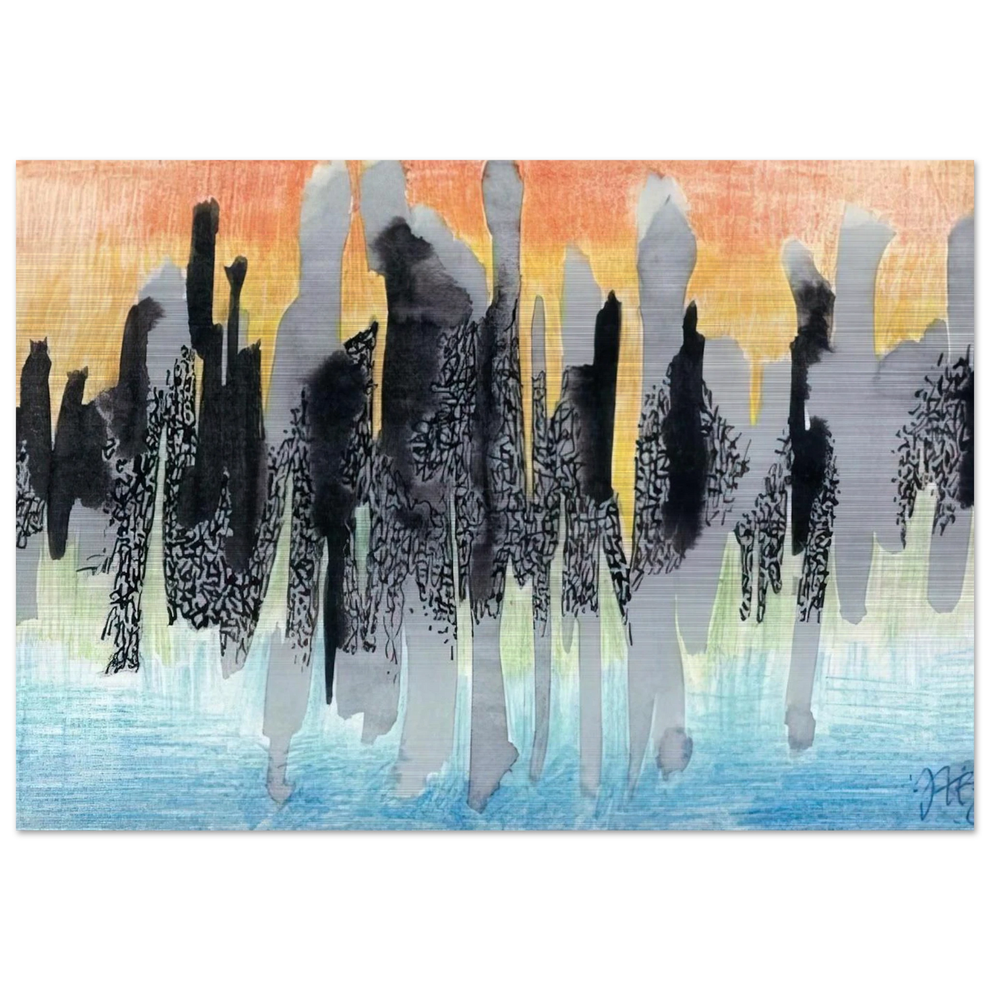 Flames - 1961 - Johannes Itten Brushed Aluminum Print - 70x100 cm / 28x40 inches | Johannes Itten Aluminum Print | Johannes Itten Prints