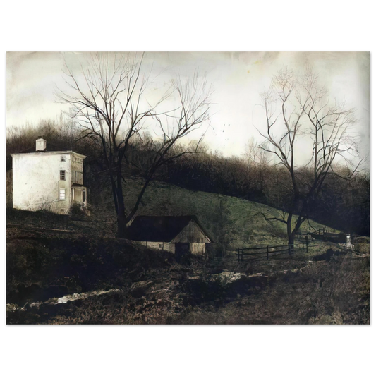 Andrew Wyeth - EVENING AT KUERNERS Wall Art - 21x29.7 cm / 8x12" - Fine Art Poster-canvas - -