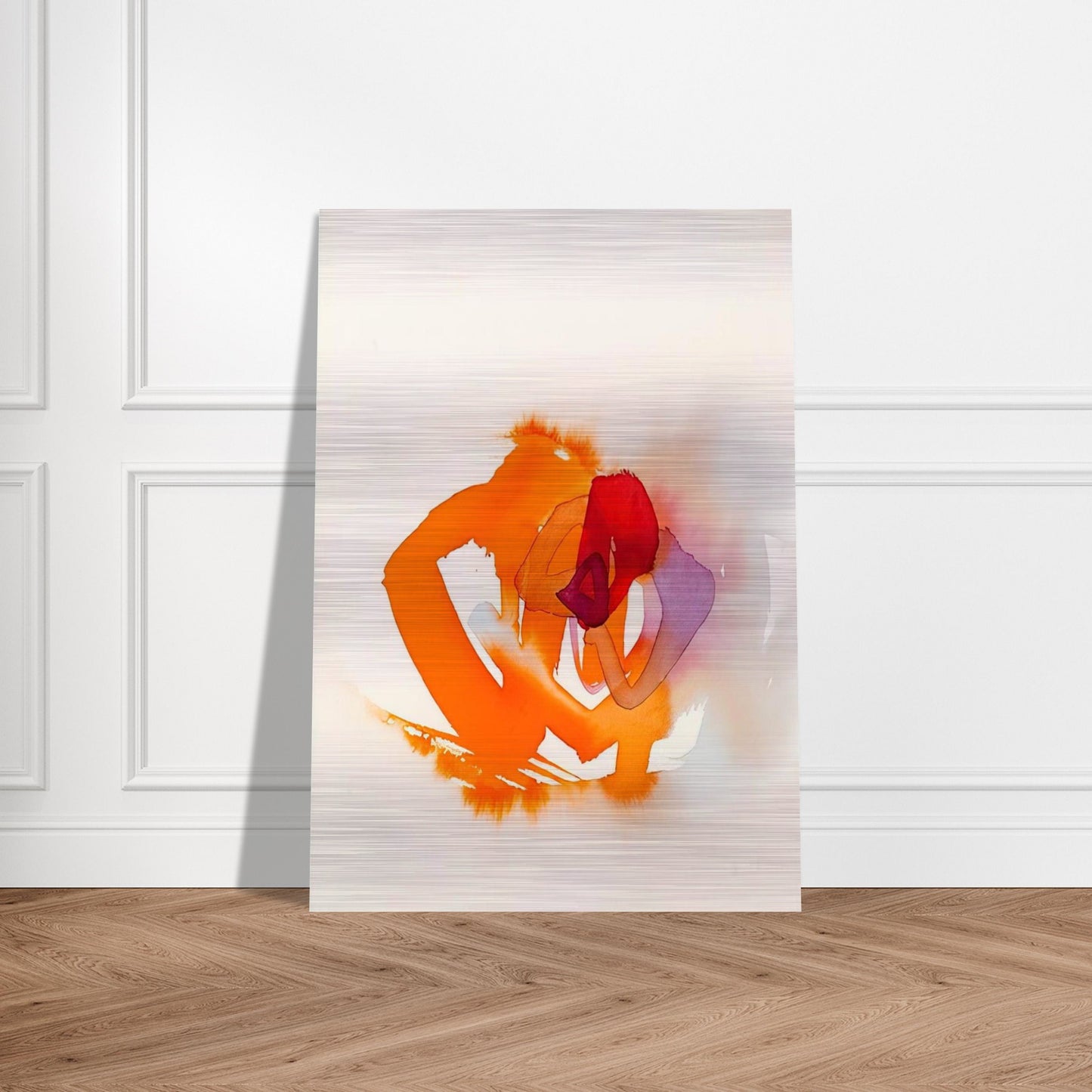 UNTITLED ORANGE RED AND PURPLE - Luis Feito Brushed Aluminum Print - 70x100 cm / 28x40 inches | Luis Feito Aluminum Print | Luis Feito Prints