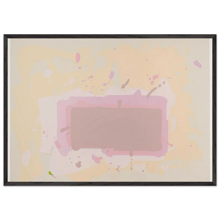 Pale Yellow Pink and Brown - 1971 - John Hoyland 70x100 cm / 28x40 inches Framed Art Print – Black Wooden Frame