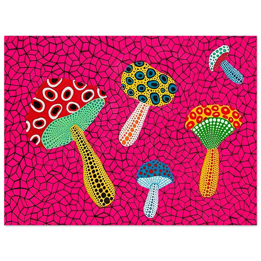 Yayoi Kusama - MUSHROOMS 1995 Fine Art Poster