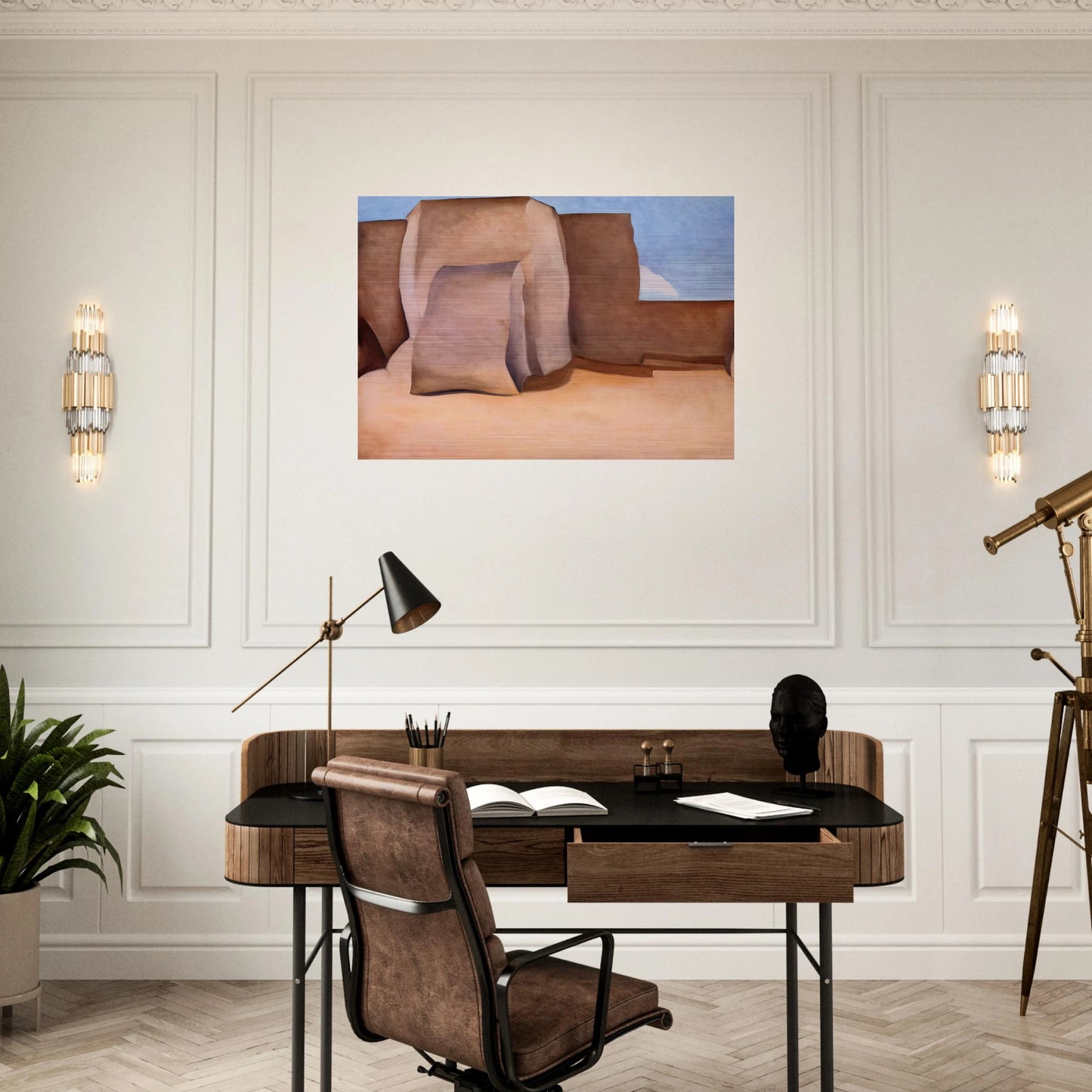 Ranchos Church, New Mexico - Georgia O'Keeffe Brushed Aluminum Print - 70x100 cm / 28x40 inches | Georgia O'Keeffe Aluminum Print | Georgia O'Keeffe Prints