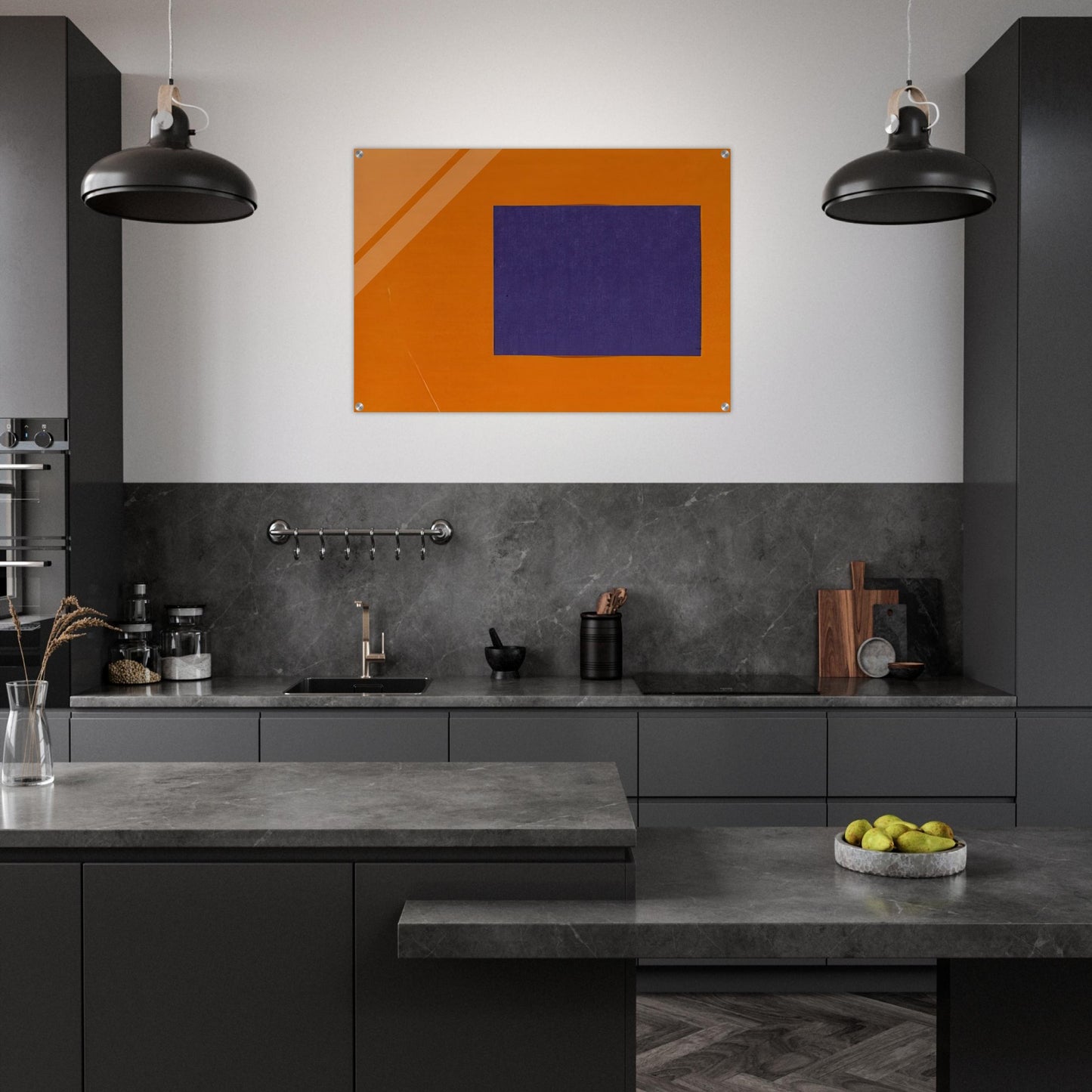 Purple and Orange from the series Line Form Color - Ellsworth Kelly Acrylic Print - 70x100 cm / 28x40″ inches