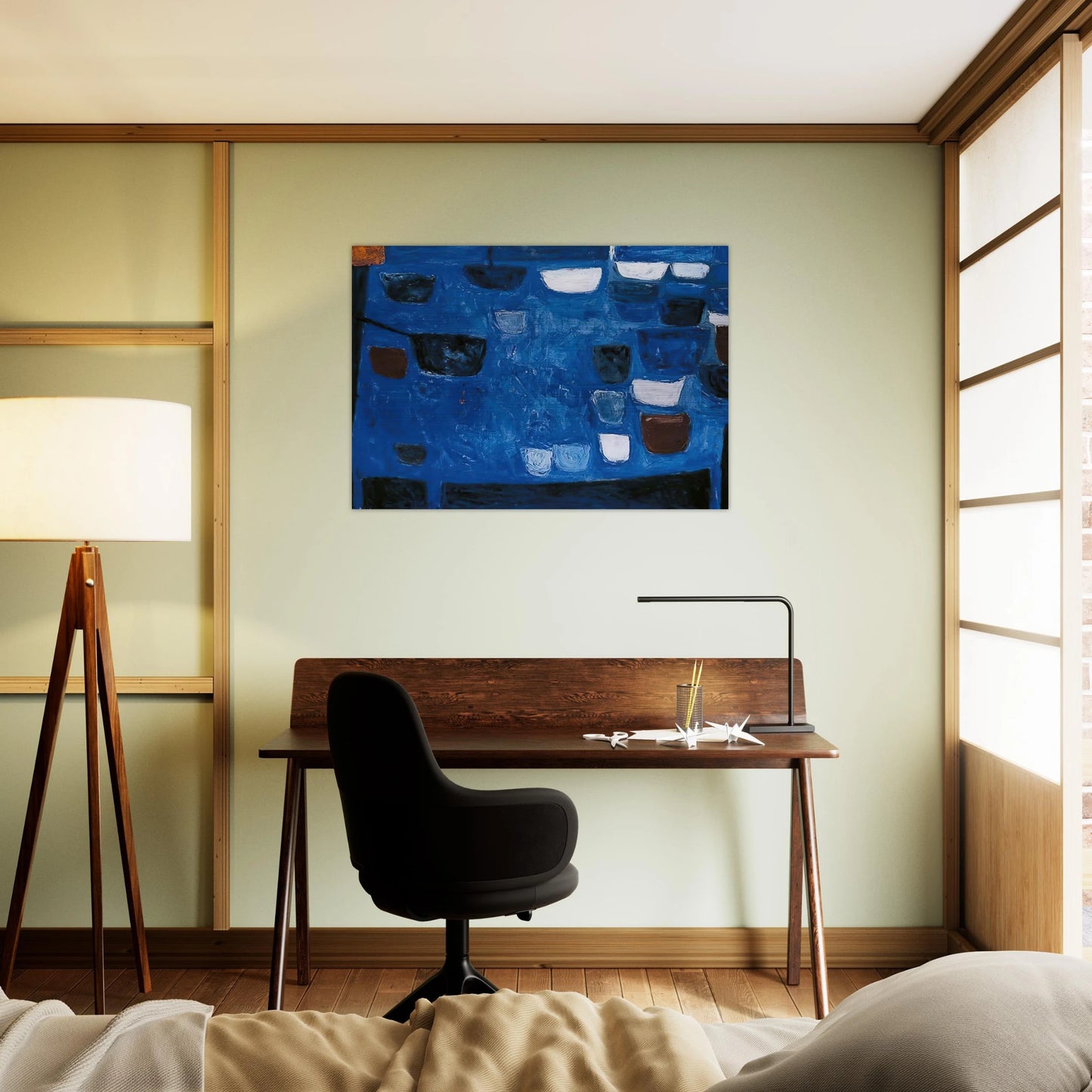 Blue Still Life - 1957 - William Scott Brushed Aluminum Print - 70x100 cm / 28x40 inches | William Scott Aluminum Print | William Scott Prints