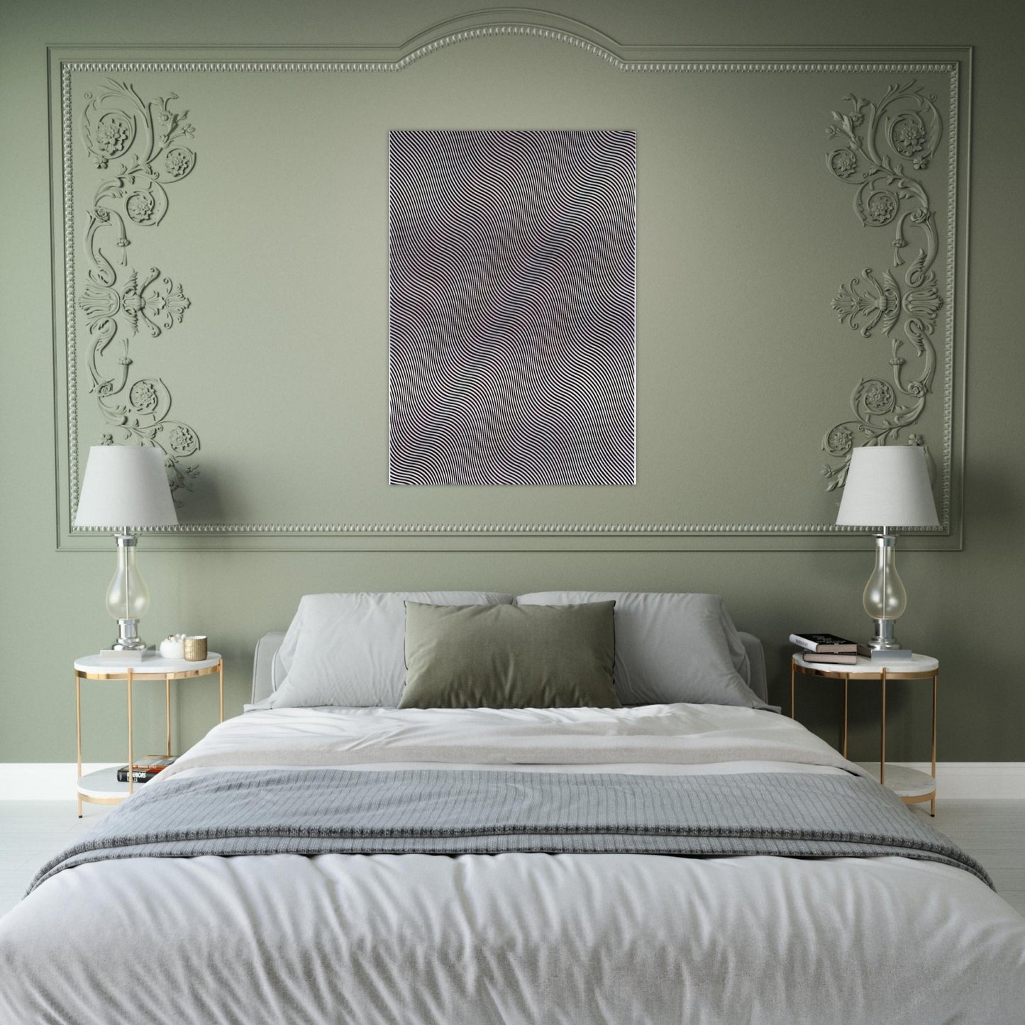 UNTITLED DIAGONAL CURVE 1966 - Bridget Riley Brushed Aluminum Print - 70x100 cm / 28x40 inches | Bridget Riley Aluminum Print | Bridget Riley Prints