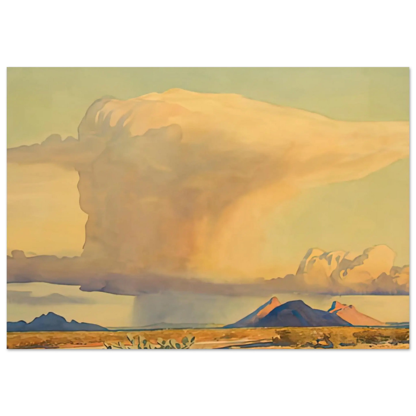 Maynard Dixon - DROUGHT AND DOWNPOUR 1944 Wall art - 13x18 cm / 5x7 Inches - Fine Art Poster - -