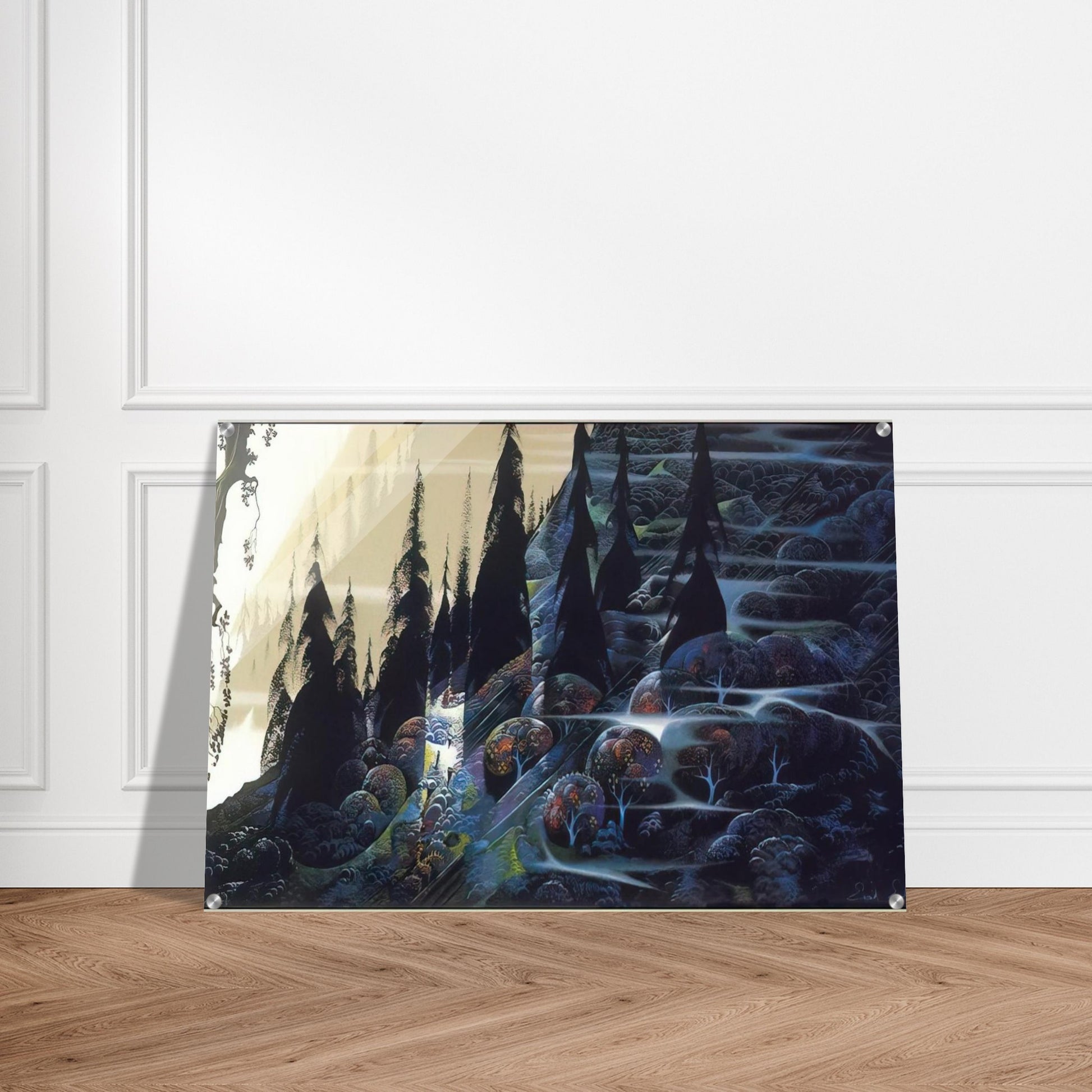 Black Spruce - Eyvind Earle Acrylic Print - 70x100 cm / 28x40″ inches