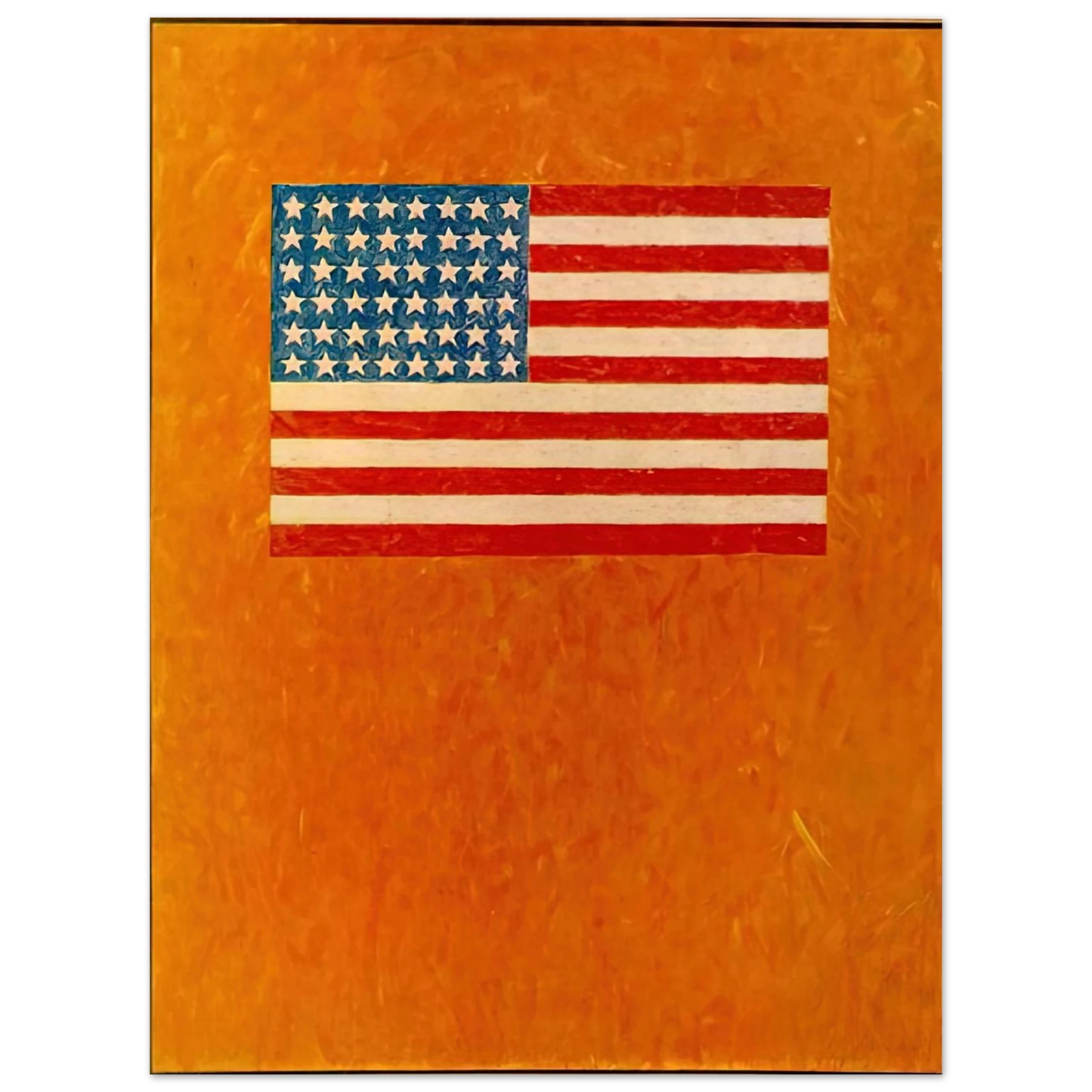 Jasper Johns - FLAG ON ORANGE FIELD 1957  75x100 cm / 30x40inches Fine Art Poster