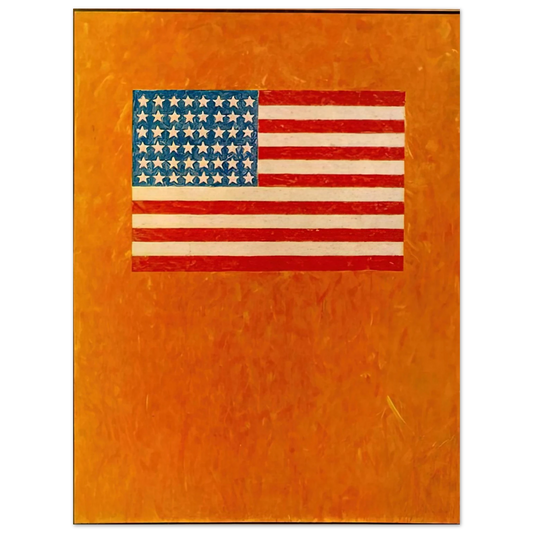 Jasper Johns - FLAG ON ORANGE FIELD 1957  75x100 cm / 30x40inches Fine Art Poster