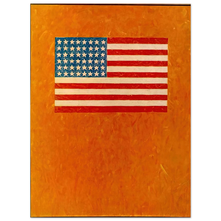 Jasper Johns - FLAG ON ORANGE FIELD 1957  75x100 cm / 30x40inches Fine Art Poster