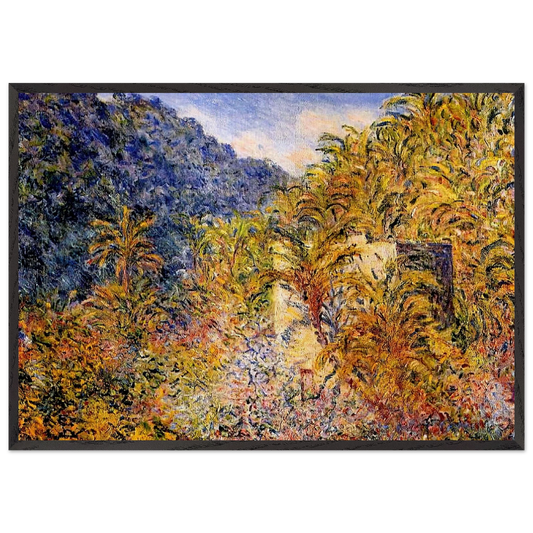 The Valley of Sasso - claude monet 70x100 cm / 28x40 inches Framed Art Print – Black Wooden Frame