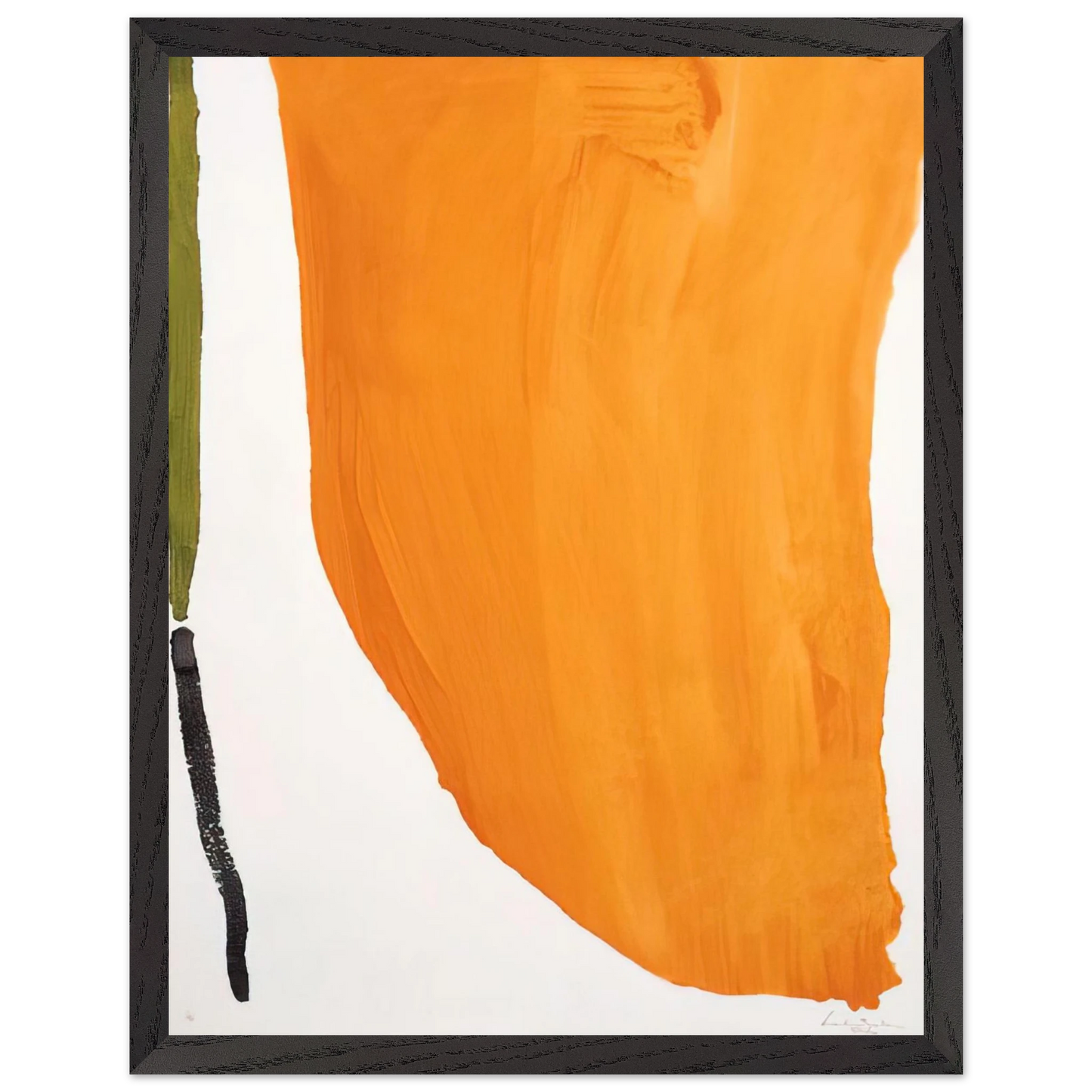 Helen Frankenthaler - Orange Downpour - 1970 Wall art - 21x29.7 cm / 8x12" - Premium Wooden Framed Poster With Fine Art Paper-canvas - Wood frame